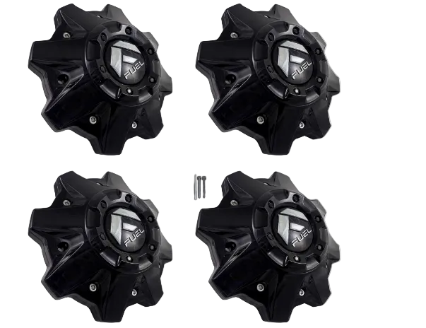 Set of four Fuel 1002-53-B M-477 matte black wheel center caps