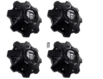 Set of four Fuel 1002-53-B M-477 matte black wheel center caps