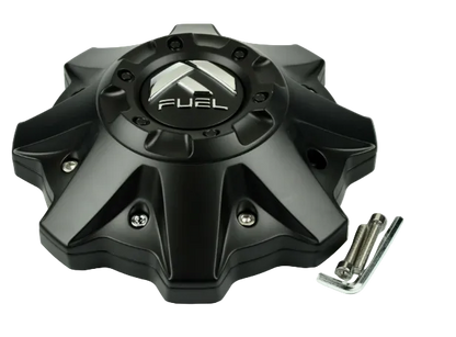 Front view of Fuel 1002-53-B matte black wheel center cap