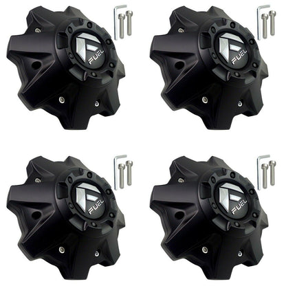 Fuel Offroad Wheel Flat Black 8-Lug Center Cap Caps 1002-53B (4 CAPS) NEW