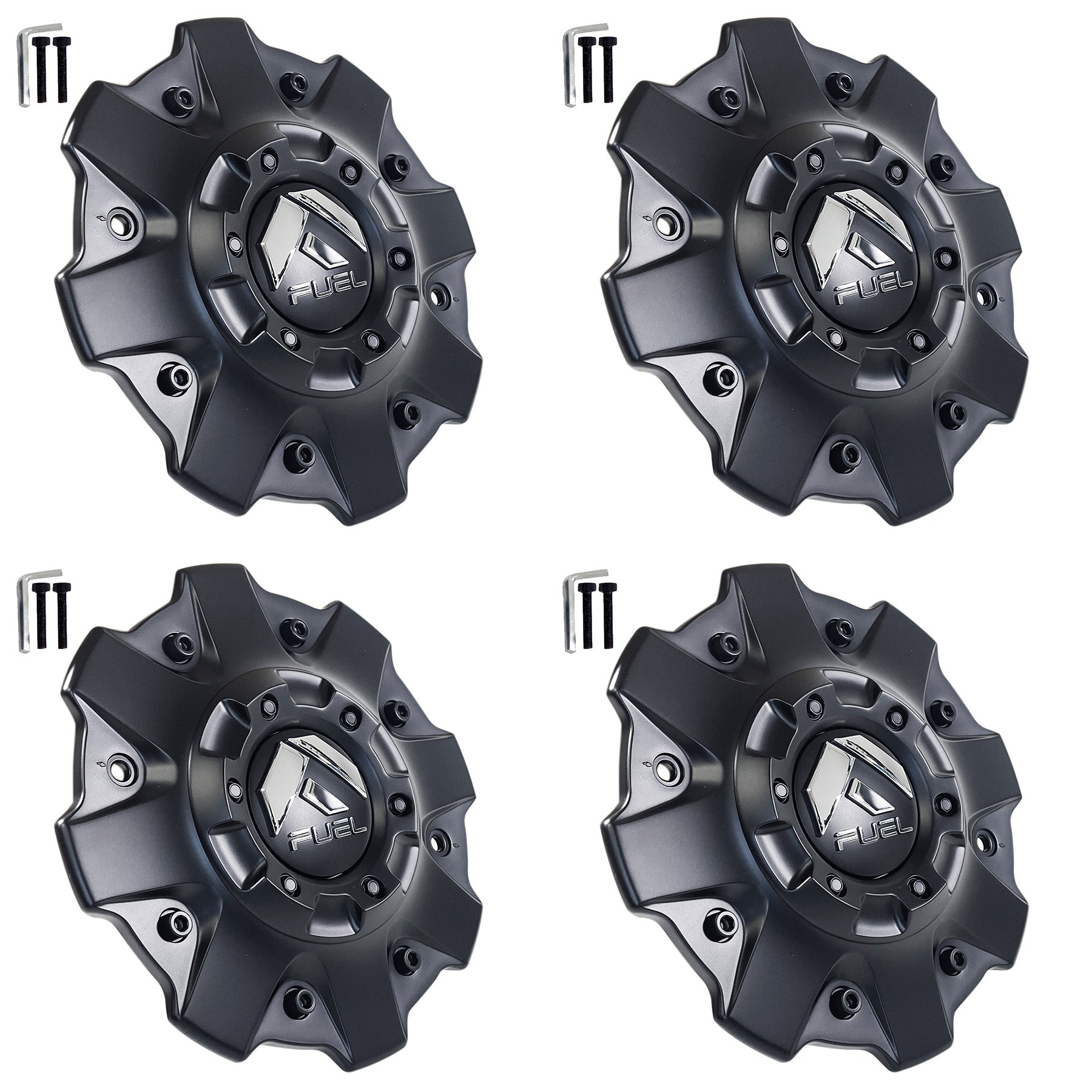 Fuel Off-Road Matte Black Wheel Center Cap 1002-79MBR (4 CAPS) + SCREWS