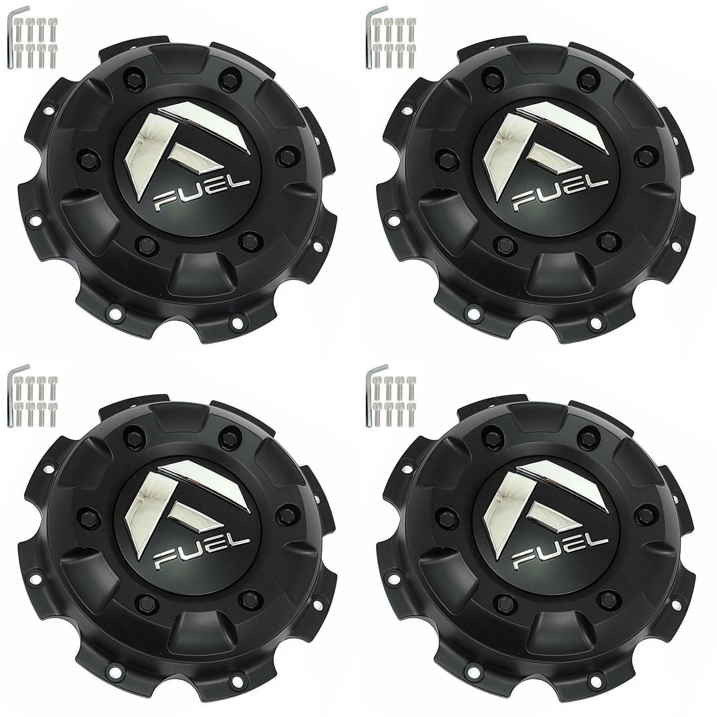 Fuel Offroad Wheels Matte Black Custom Wheel Center Caps # 1003-37MB / 1002-41 (4 CAPS)