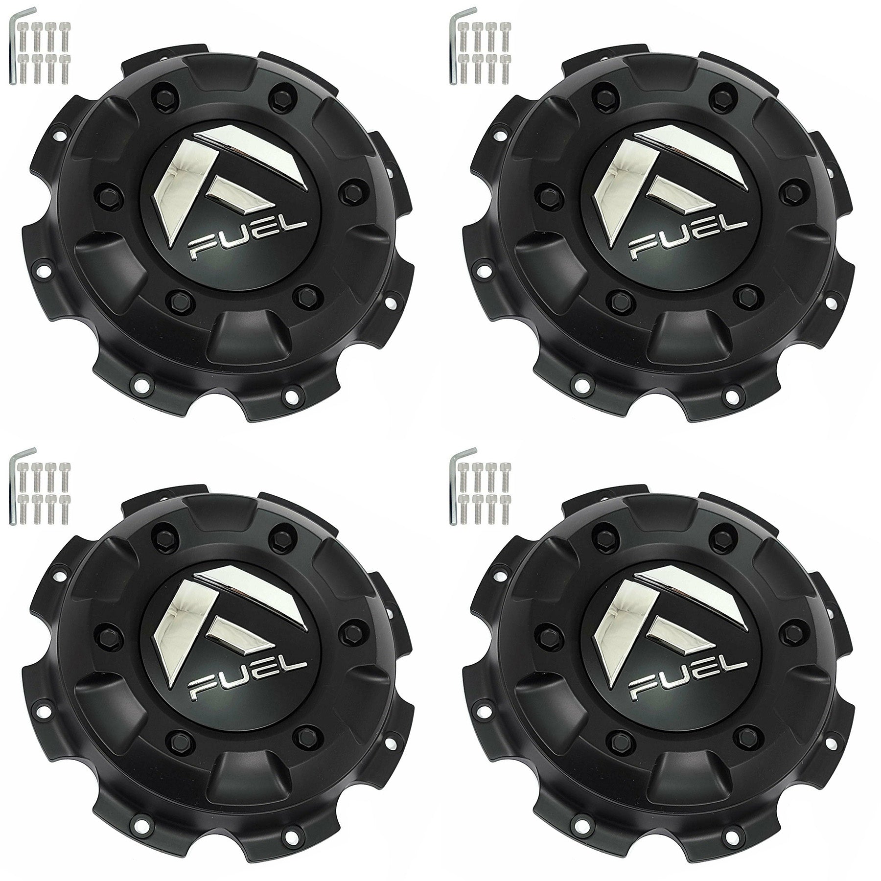 Fuel Offroad Wheels Matte Black Custom Wheel Center Caps # 1003-37MB / 1002-41 (4 CAPS)