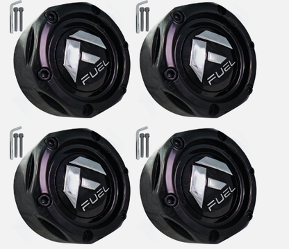 Fuel Wheels Gloss Black Custom Wheel Center Cap # 1003-42GB (4 CAPS) NEW + BOLT