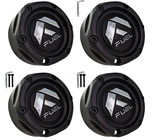 Set of four Fuel 1003-42MB flat black wheel center caps