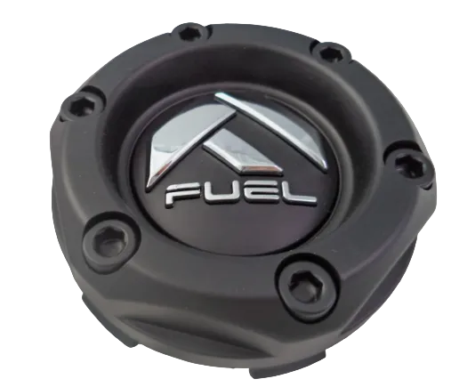 Front view of Fuel 1003-44B flat black wheel center cap