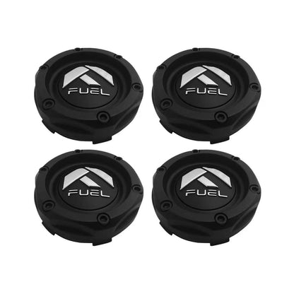 (4Pcs) Fuel Matte Black Snap In Wheel Center Cap 1003-46MB
