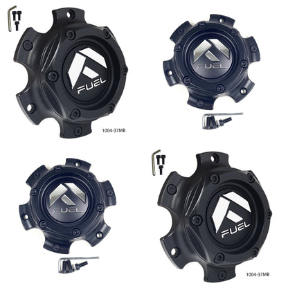 Fuel Wheels Matte Black Center Cap # 1004-37MB / 1004-36 (4 CAPS) 6x135 6x5.5