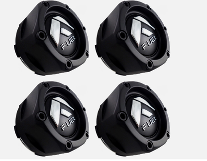 Fuel Wheels Flat Black Wheel Center Cap Caps # 1003-48MB (4 CAPS) NEW - SNAP IN
