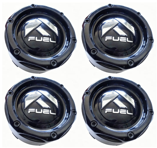 Fuel Wheel Center Cap Gloss Black 1003-49GB NEW (4Pcs)