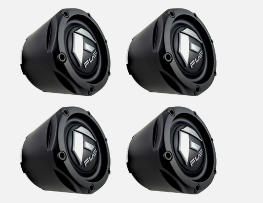 (4Pcs) 1003-50MB Flat Black Fuel Off-Road 8 Lug 8x165.1 Wheel Rim Center Cap New