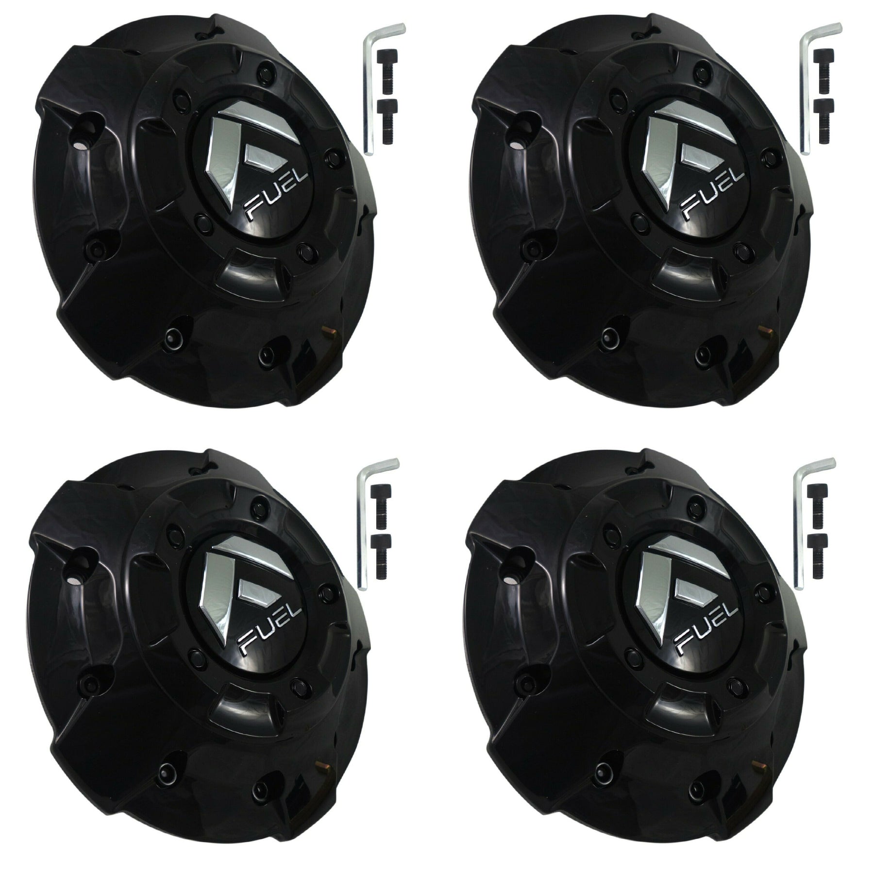 Fuel Offroad Wheels Gloss Black Custom Wheel Center Caps # 1003-81GBR (4 CAPS)