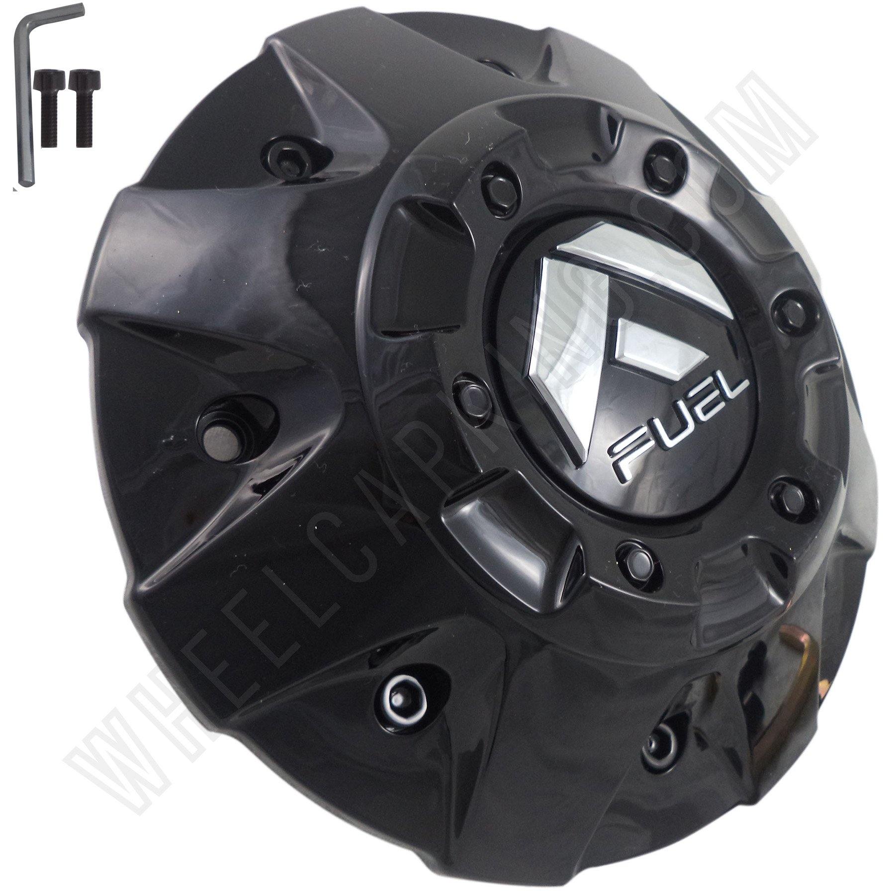 FUEL Offroad Wheels Gloss Black / Black Rivets Custom Center Caps # 1003-84GBR (4 CAPS)