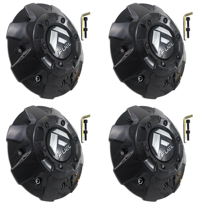 FUEL Offroad Wheels Gloss Black / Black Rivets Custom Center Caps # 1003-84GBR (4 CAPS)