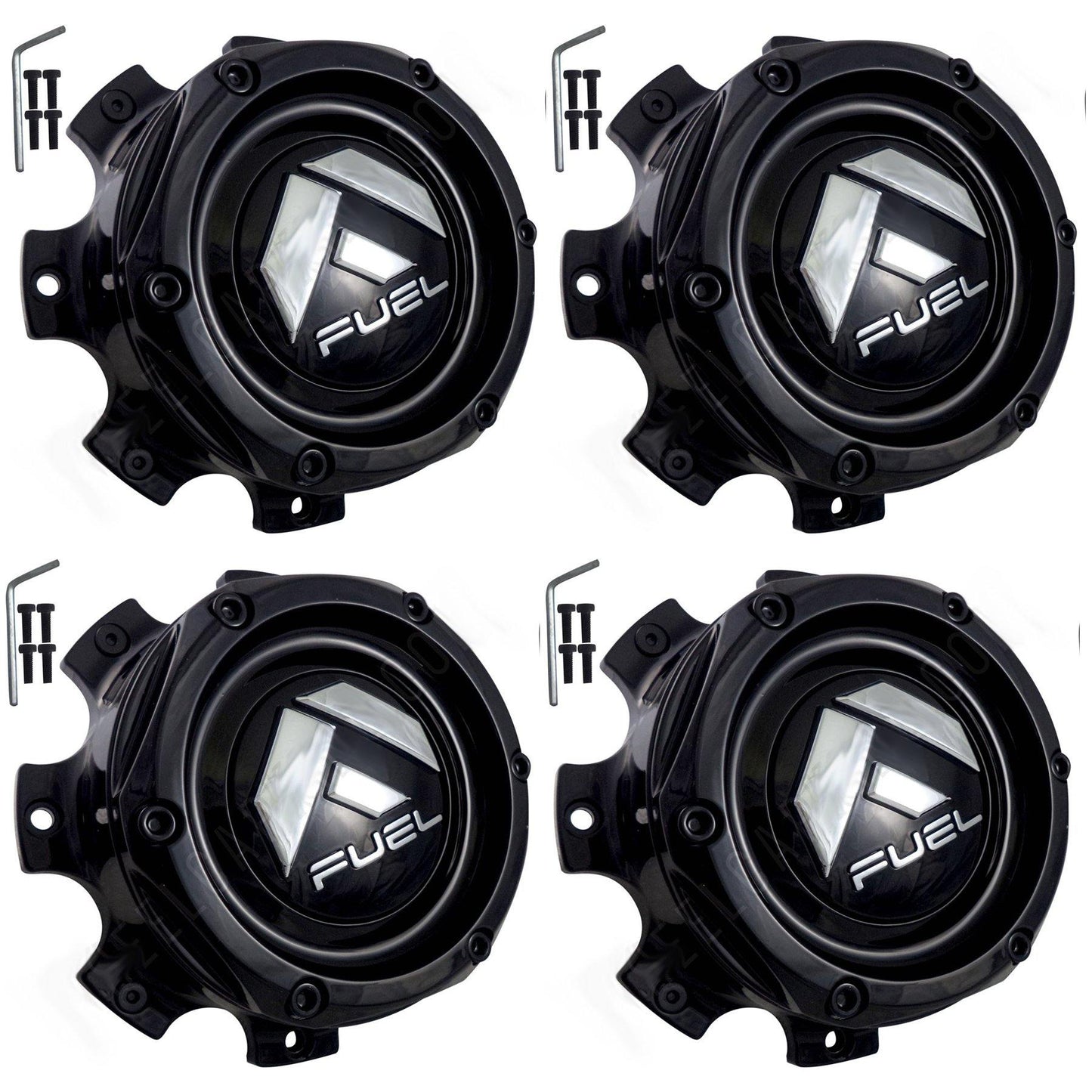 Fuel Offroad Wheels Gloss Black Custom Wheel Center Cap # 1004-08GB (4 CAPS)