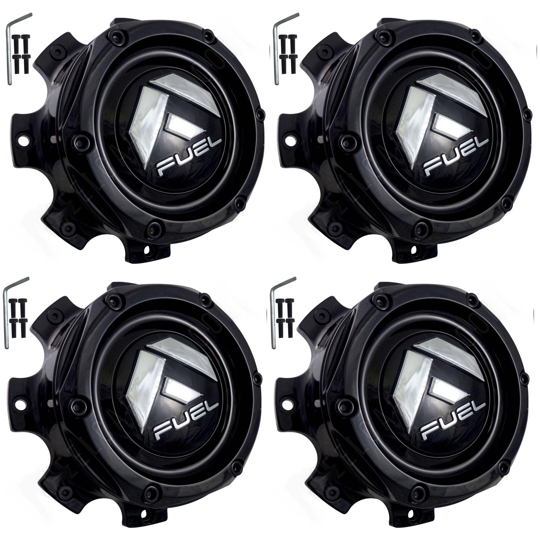 Fuel Offroad Wheels Gloss Black Custom Wheel Center Cap # 1004-08GB (4 CAPS)