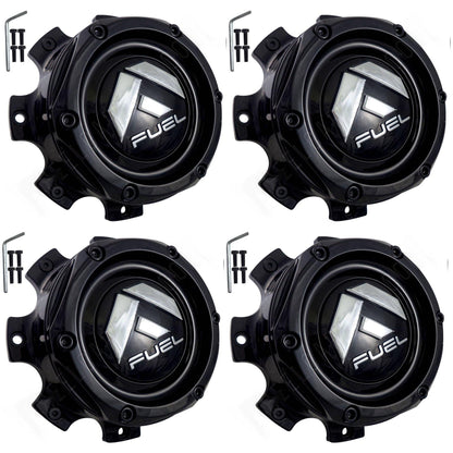 Fuel Offroad Wheels Gloss Black Custom Wheel Center Cap # 1004-08GB (4 CAPS)