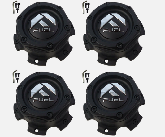 Fuel Wheels Flat Black Custom Center Cap Caps # 1004-27MB / 1004-26 NEW (4 CAPS)