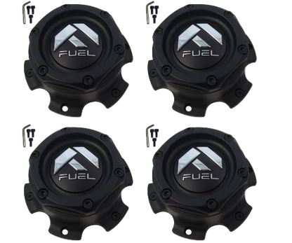 Set of four Fuel 1004-27MB 1004-26 flat black wheel center caps