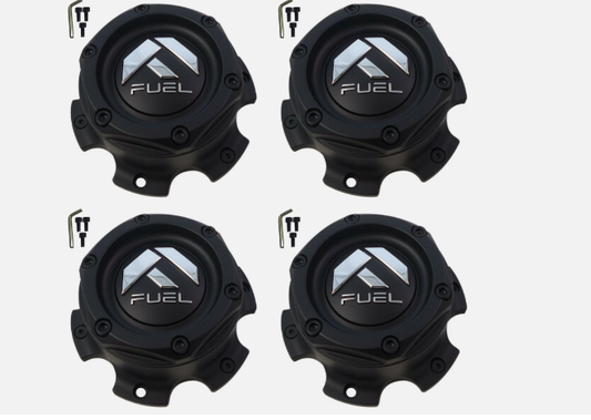 Fuel Wheels Flat Black Custom Center Cap Caps # 1004-27MB / 1004-26 NEW (4 CAPS)