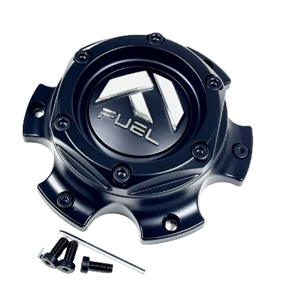 Front view of Fuel 1004-37MB matte black wheel center cap