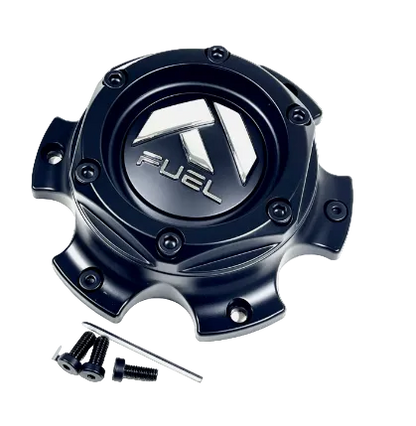Front view of Fuel 1004-37MB matte black wheel center cap