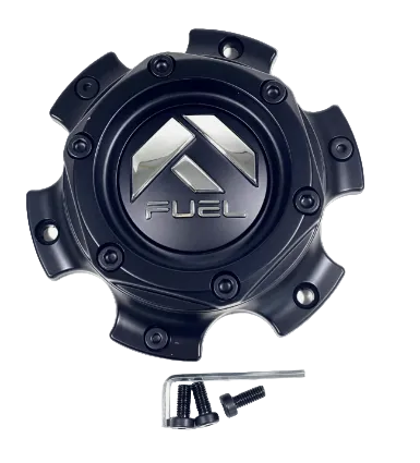 Front view of Fuel 1004-37MB matte black wheel center cap