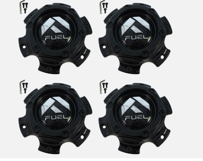 4 x Fuel Off-Road Matte Black Wheel Center Cap 1004-37MB (SET OF 4) + SCREWS
