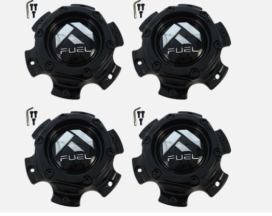 4 x Fuel Off-Road Matte Black Wheel Center Cap 1004-37MB (SET OF 4) + SCREWS