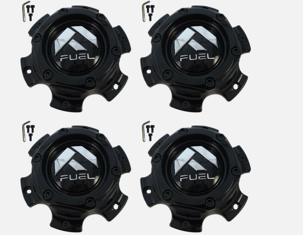 4Pcs  Fuel Off-Road Matte Black Wheel Center Cap 1004-37MB (SET OF 4) + SCREWS