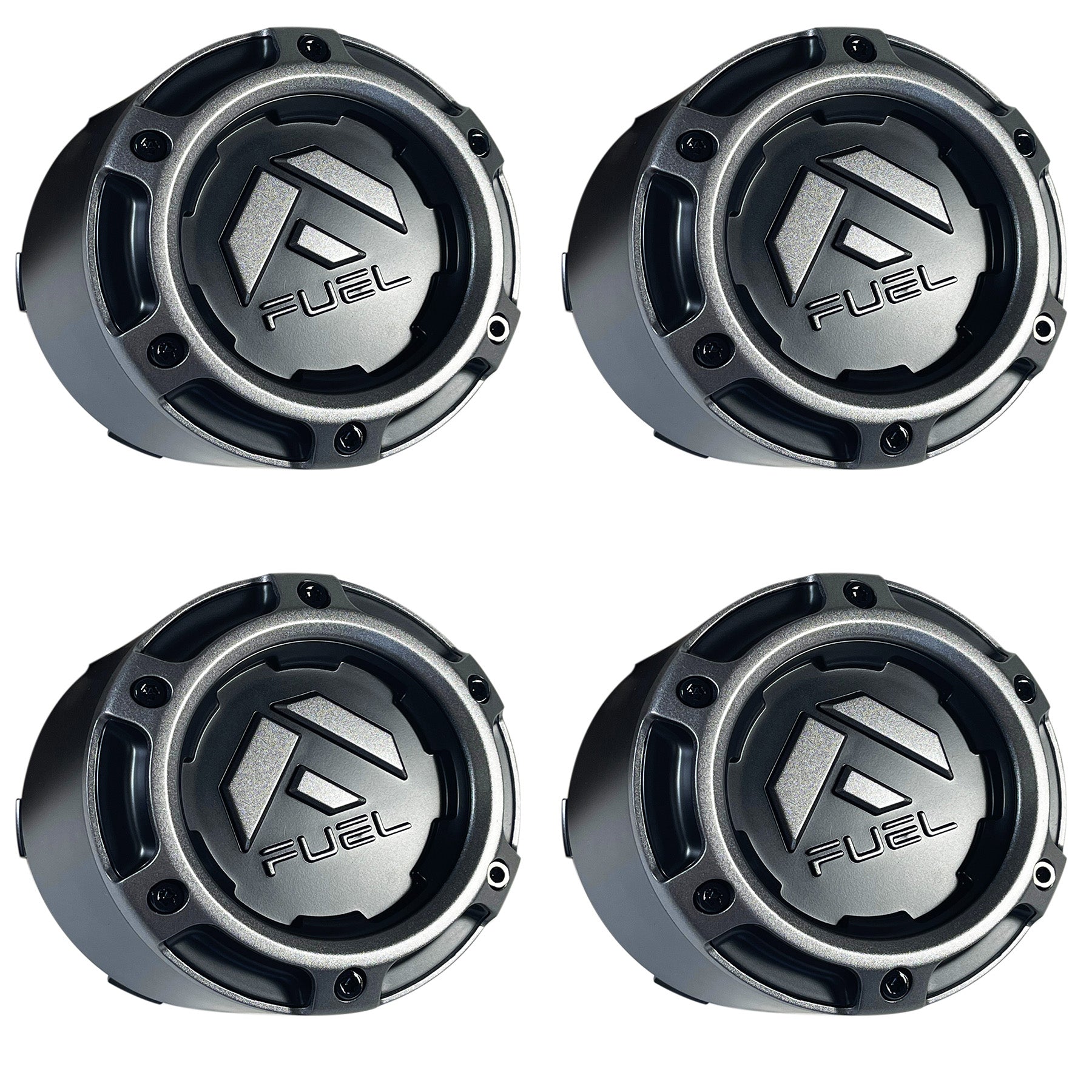 Fuel Offroad Wheel Matte Black and Gun Metal Center Cap #1005-49TGD (4 CAPS) NEW D680 Rebel