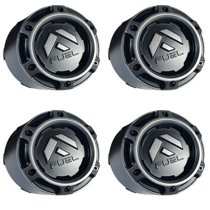 Fuel Offroad Wheel Matte Black and Gun Metal Center Cap #1005-49TGD (4 CAPS) NEW D680 Rebel