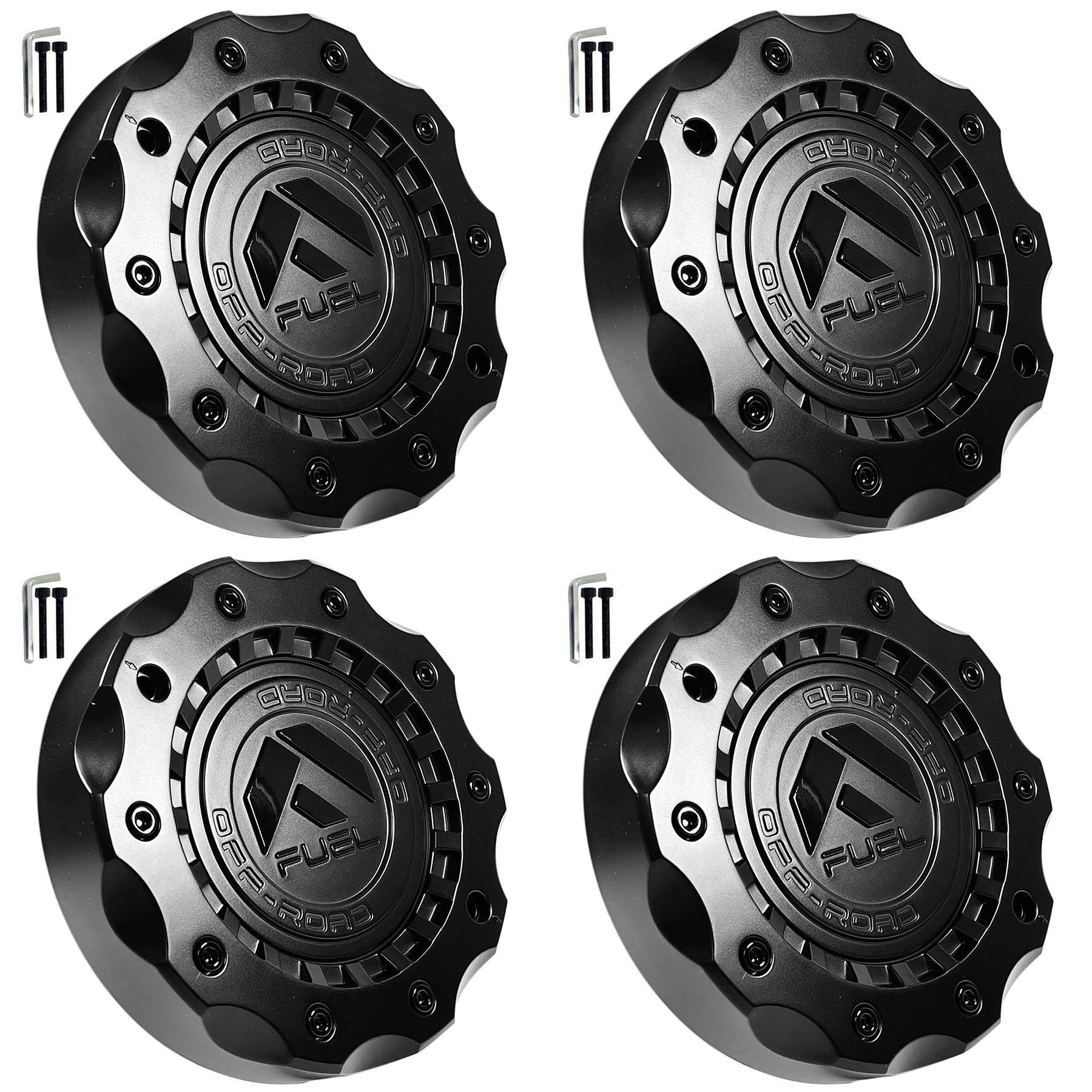 Fuel Off-Road Wheels Black Wheel Center Cap # 1005-92BLD - for 5/6L D723 Militia D725 Militia (4 CAPS)