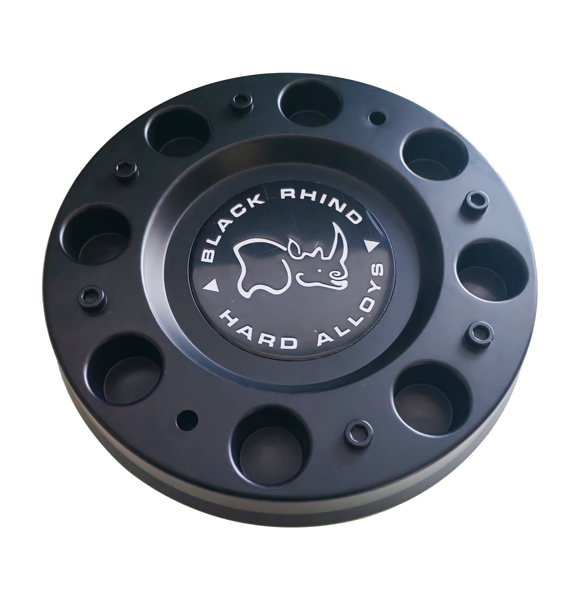 Black Rhino 1244C03 matte black center cap angled view