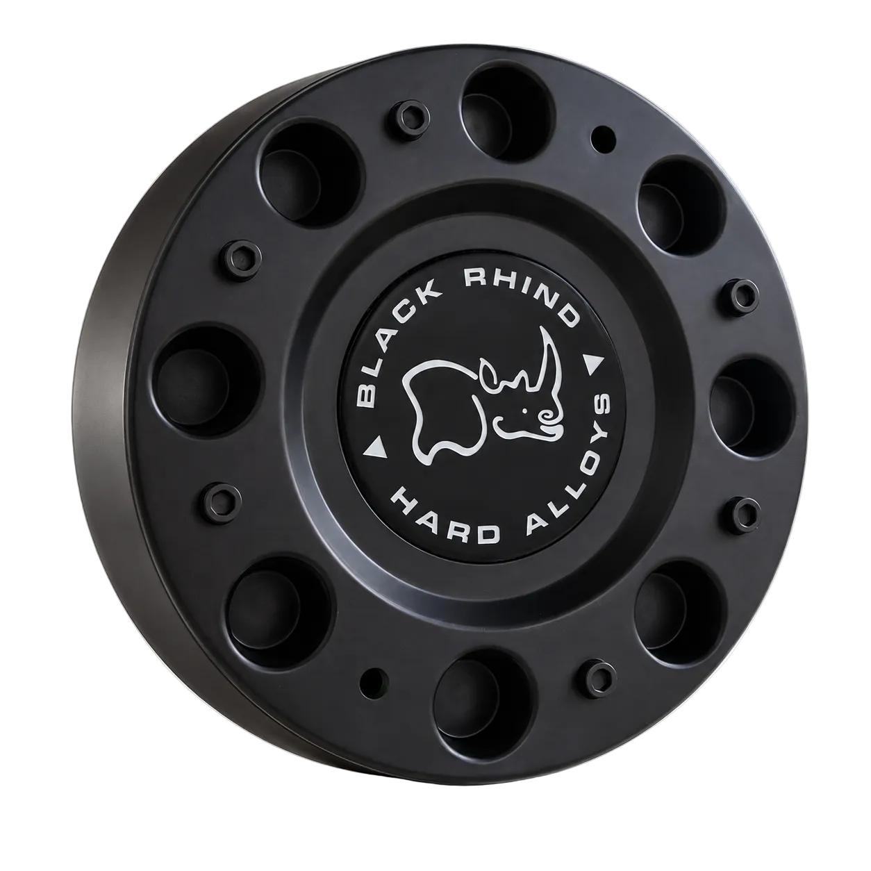 Black Rhino 1244C03 matte black wheel center cap front view