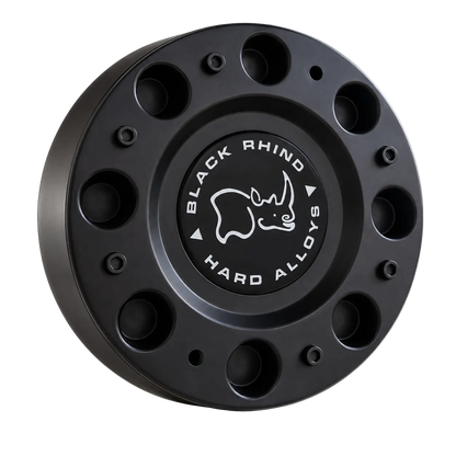 Black Rhino 1244C03 matte black wheel center cap front view