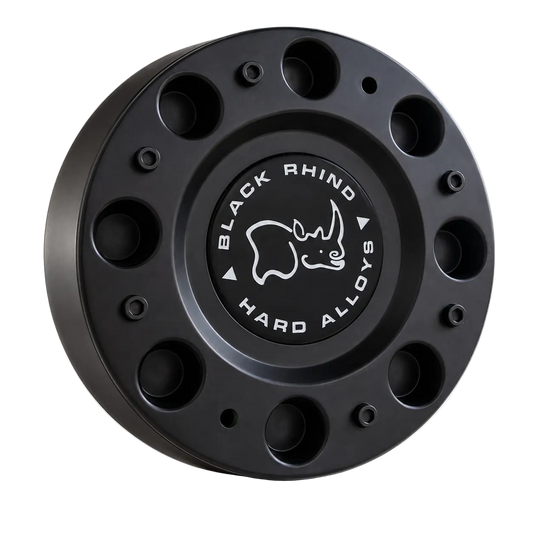 Black Rhino 1244C03 matte black wheel center cap front view
