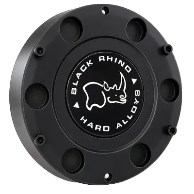 Black Rhino 1902S02 matte black wheel center cap front view