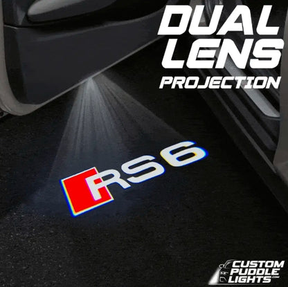 Audi RS6 Dynamic Dual Lens Premium Door Puddle Lights Multiple Designs 2002-2026