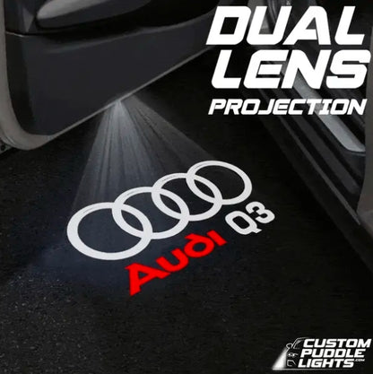 Audi Q3 Dynamic Dual Lens Premium Door Puddle Lights Multiple Designs 2011-2026