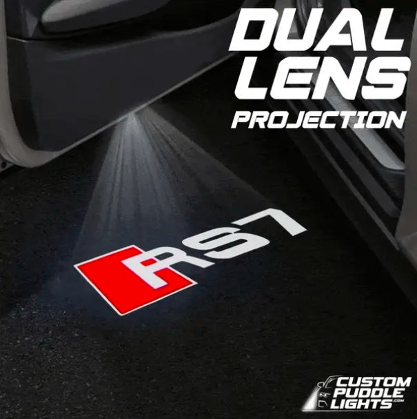 Audi RS7 Dynamic Dual Lens Premium Door Puddle Lights Multiple Designs 2013–2019