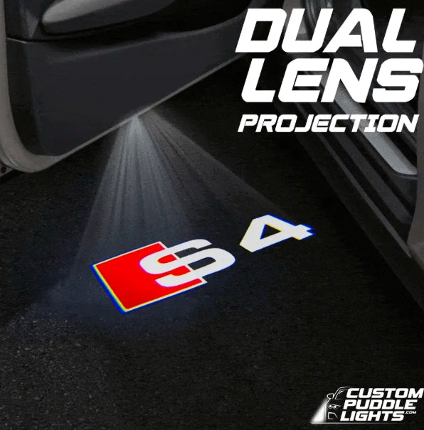 Audi S4 Dynamic Dual Lens Premium Door Puddle Lights Multiple Designs 2002-2026
