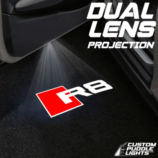 Audi R8 Dynamic Dual Lens Premium Door Puddle Lights Multiple Designs 2007-2024