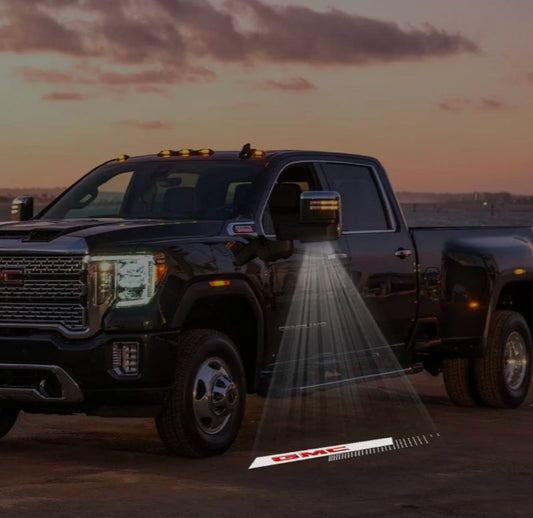 GMC Sierra Premium Side Wing Mirror Puddle Lights Multiple Designs 2015-2026