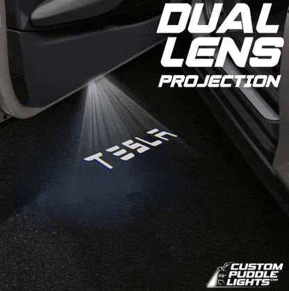 Tesla Model Y Juniper Dynamic Dual Lens Premium Door Puddle Lights Multiple Designs 2025-2026