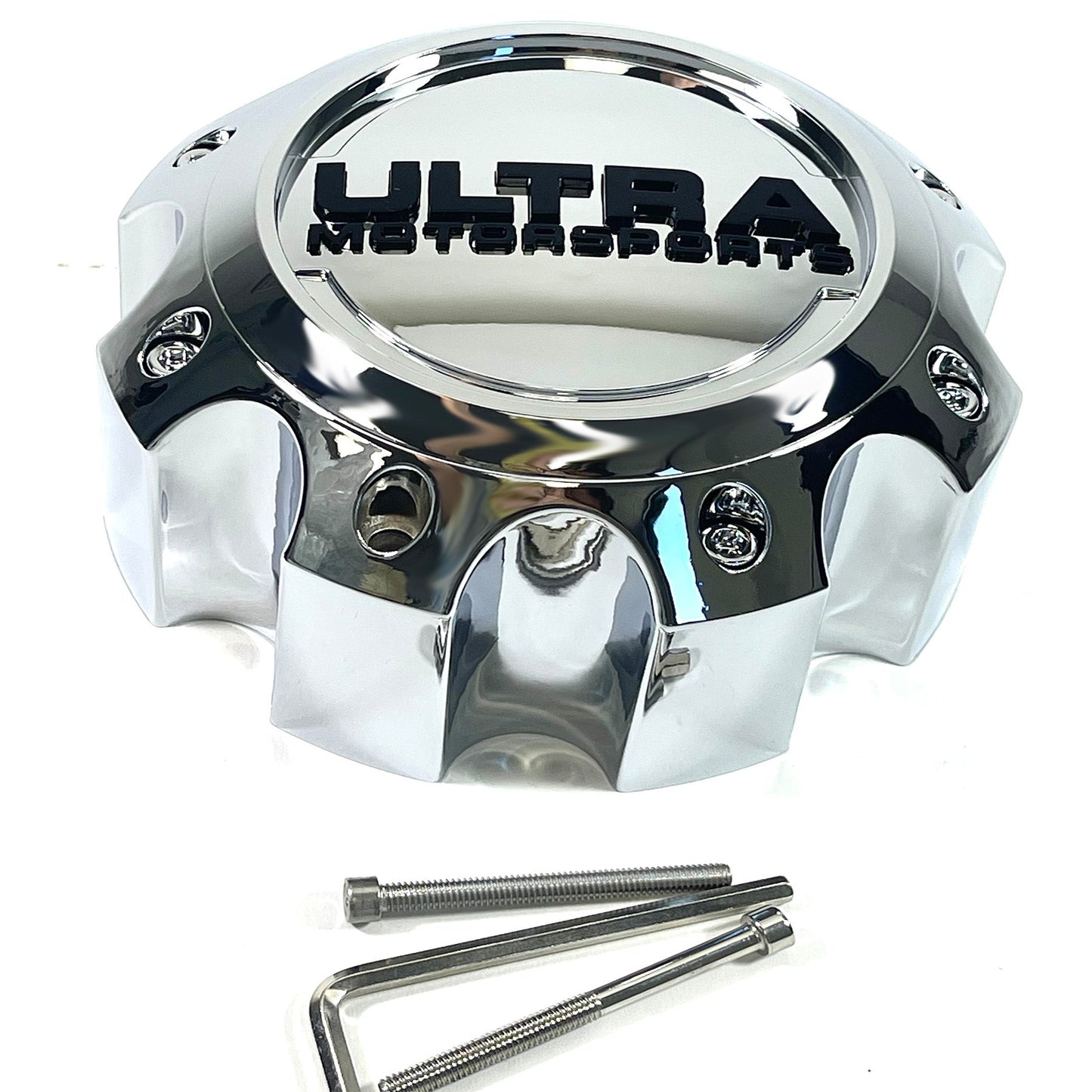 Ultra Wheels Chrome Wheel Center Cap # 89-9782-UP (1 CAP) NEW + BOLTS