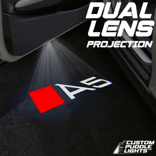 Audi A5 Dynamic Dual Lens Premium Door Puddle Lights Multiple Designs 2007-2026