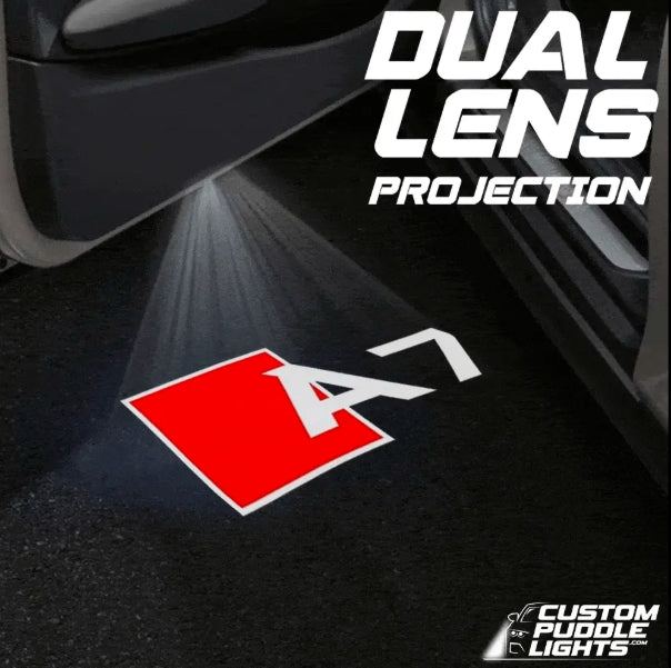 Audi A7 Dynamic Dual Lens Premium Door Puddle Lights Multiple Designs 2010-2026