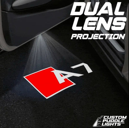 Audi A7 Dynamic Dual Lens Premium Door Puddle Lights Multiple Designs 2010-2026