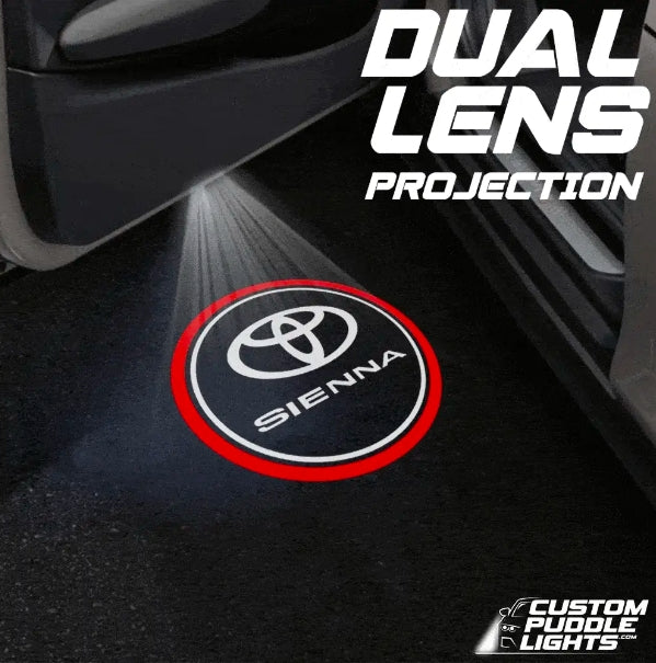 Toyota Sienna 3rd/4th Gen Dynamic Dual Lens Premium Door Puddle Lights Multiple Designs 2011-2026